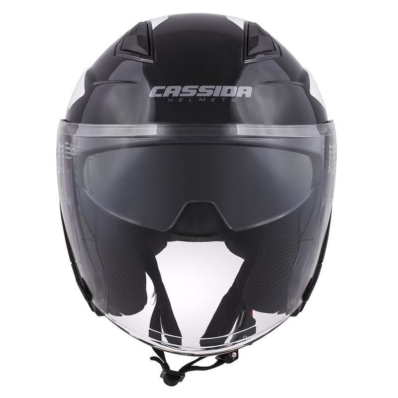Casco Moto Cassida Jet Tech Corso Open Negro y Blanco