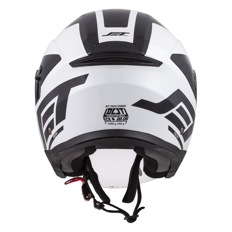 Casco Moto Cassida Jet Tech Corso Open Negro y Blanco