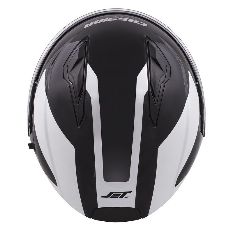 Casco Moto Cassida Jet Tech Corso Open Negro y Blanco