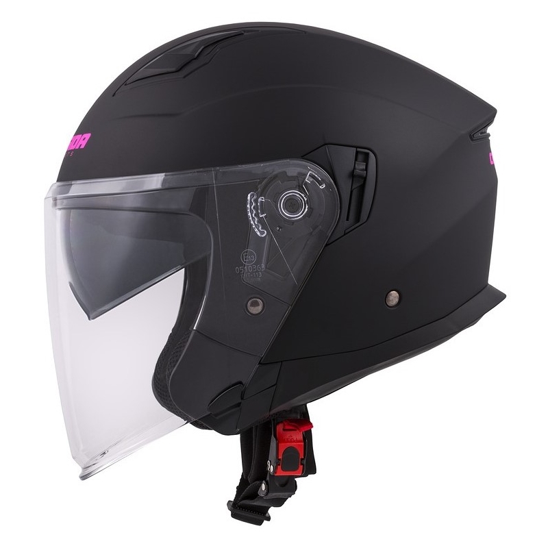 Casco de moto Cassida Jet Tech Open Negro y Rosa
