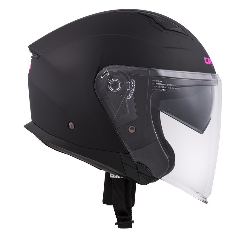 Casco de moto Cassida Jet Tech Open Negro y Rosa