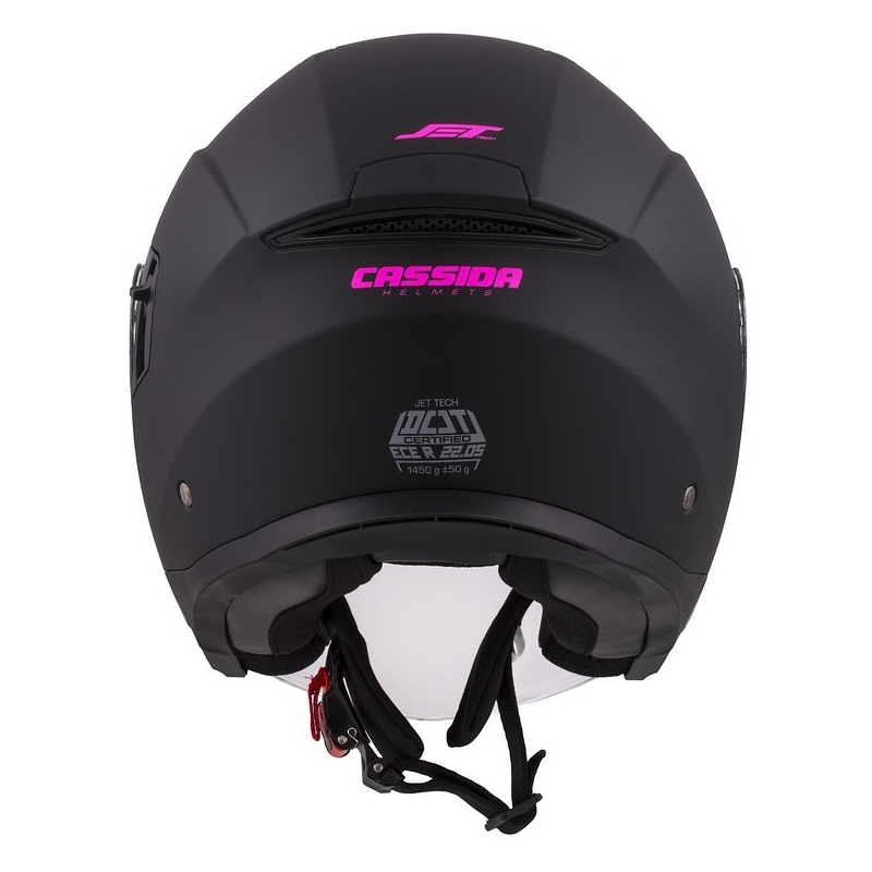 Casco de moto Cassida Jet Tech Open Negro y Rosa