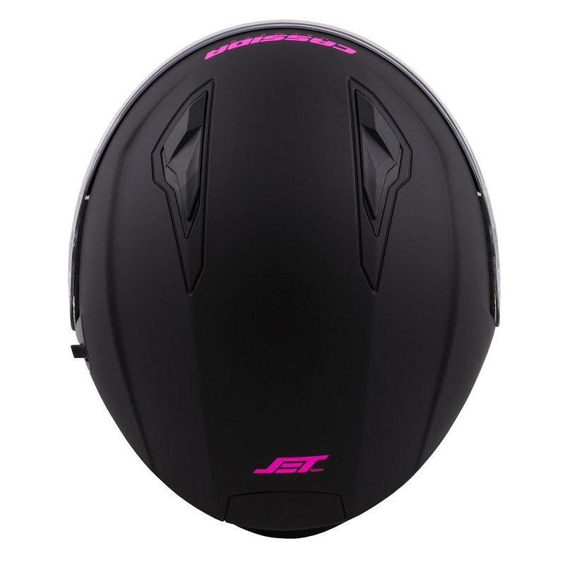 Casco de moto Cassida Jet Tech Open Negro y Rosa