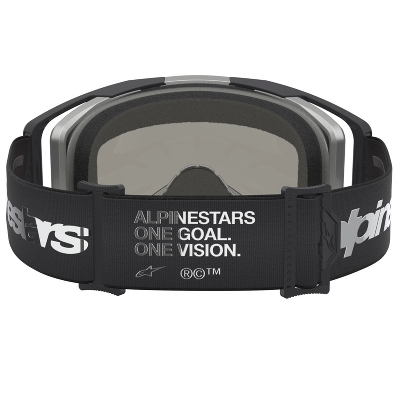 Gafas de motocross Alpinestars Vision 8 Amber, color negro y plata.