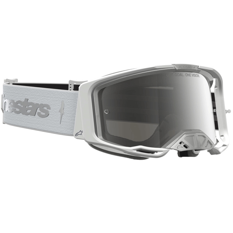 Gafas de motocross Alpinestars Vision 8 color ámbar, blanco y plata.