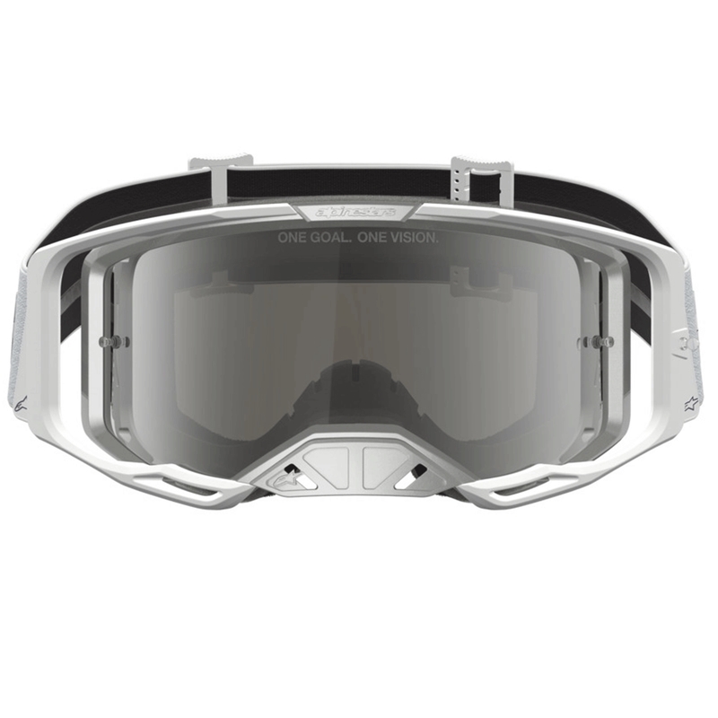 Gafas de motocross Alpinestars Vision 8 color ámbar, blanco y plata.
