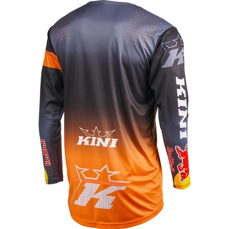 Camiseta de motocross KINI Red Bull 2.0 MXC gris-naranja