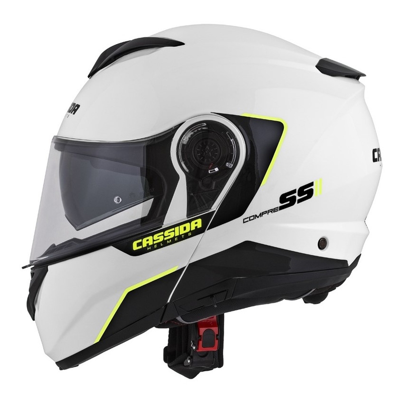 Casco de moto Cassida Compress 2.0 Refraction blanco-negro-amarillo fluo