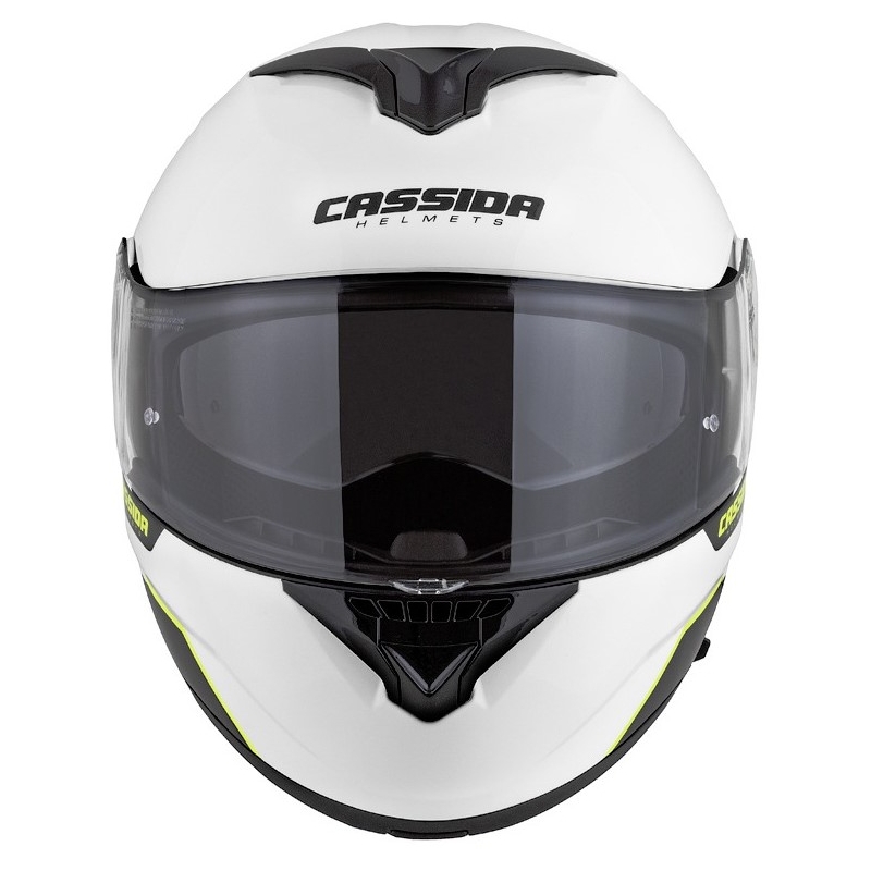Casco de moto Cassida Compress 2.0 Refraction blanco-negro-amarillo fluo