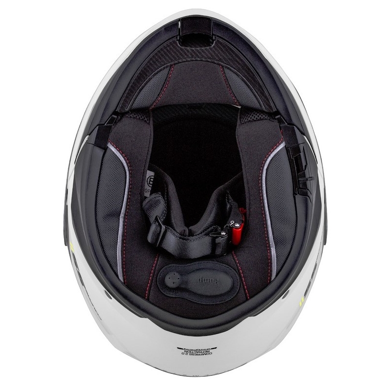 Casco de moto Cassida Compress 2.0 Refraction blanco-negro-amarillo fluo
