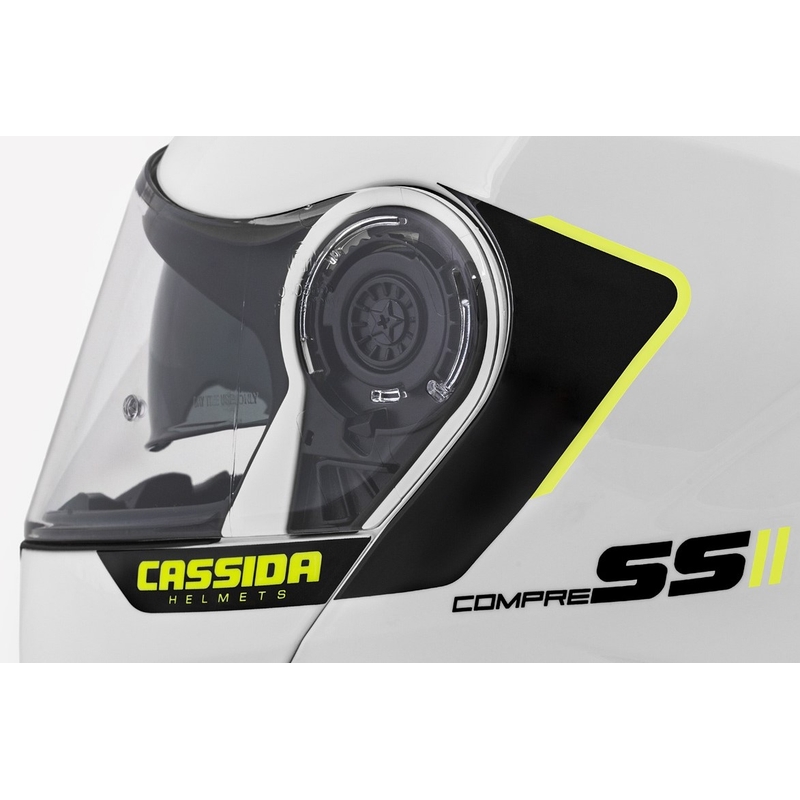 Casco de moto Cassida Compress 2.0 Refraction blanco-negro-amarillo fluo