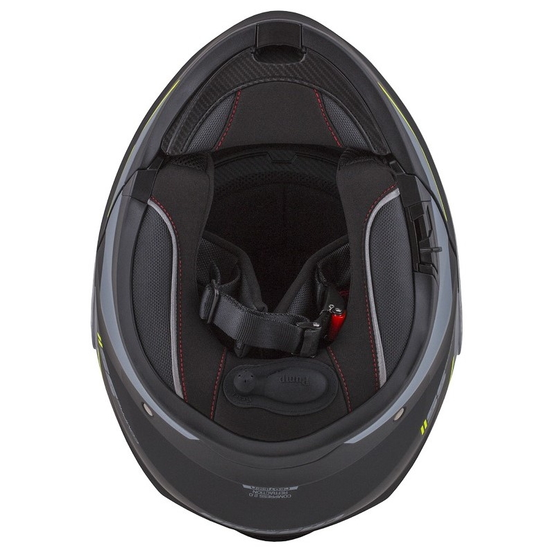 Casco de moto Cassida Compress 2.0 Refraction negro-gris-amarillo fluo abatible liquidación