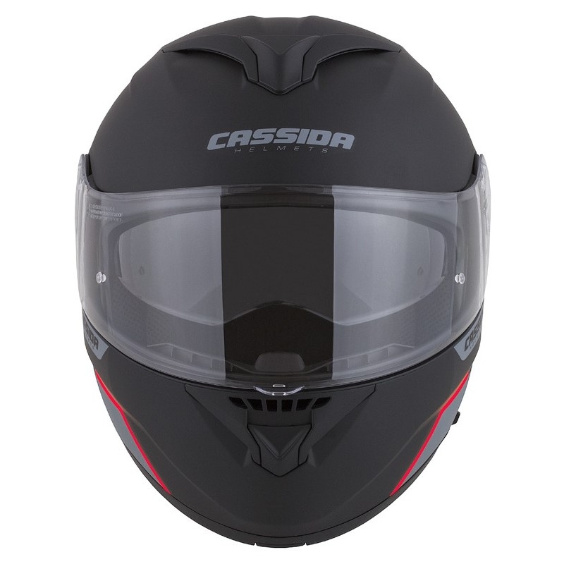 Casco de moto Cassida Compress 2.0 Refraction negro-gris-rojo abatible
