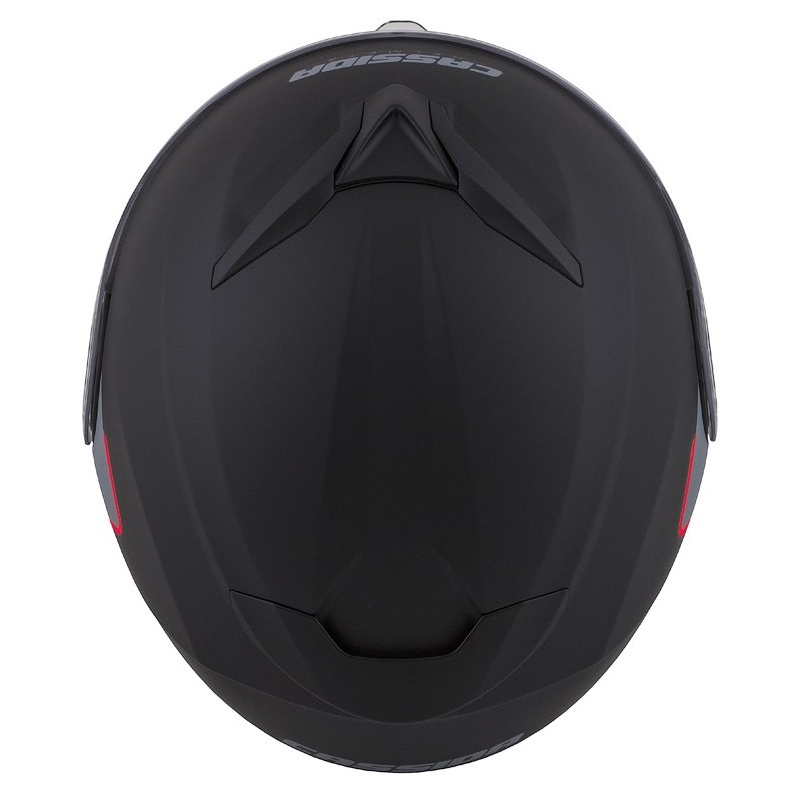 Casco de moto Cassida Compress 2.0 Refraction negro-gris-rojo abatible