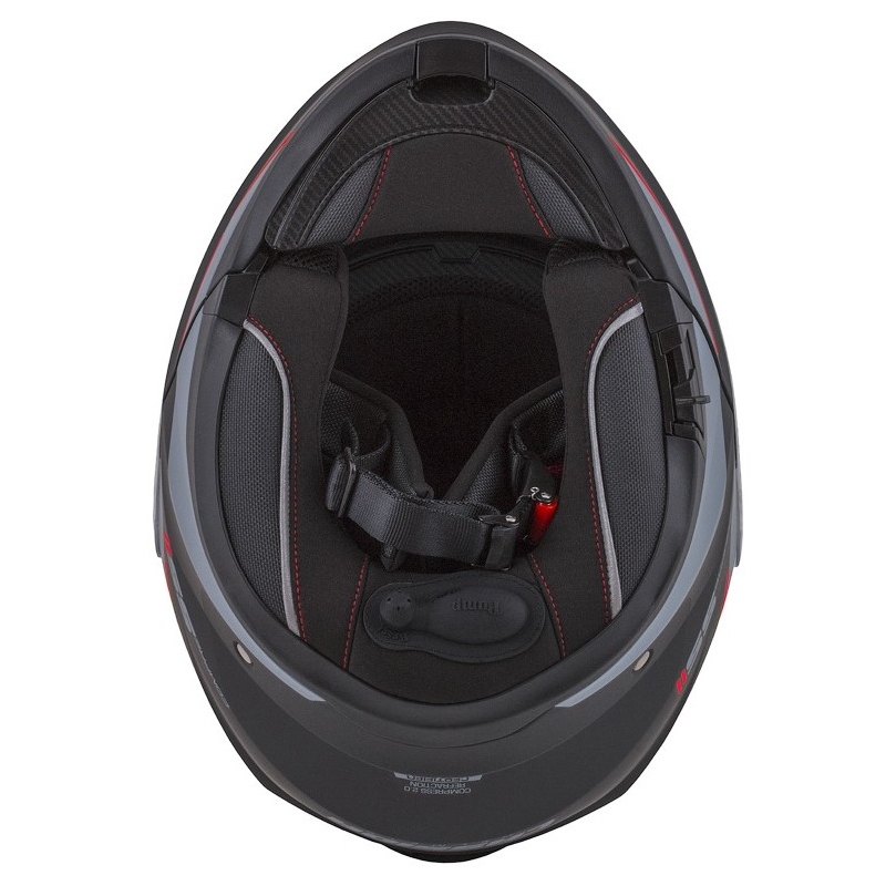 Casco de moto Cassida Compress 2.0 Refraction negro-gris-rojo abatible