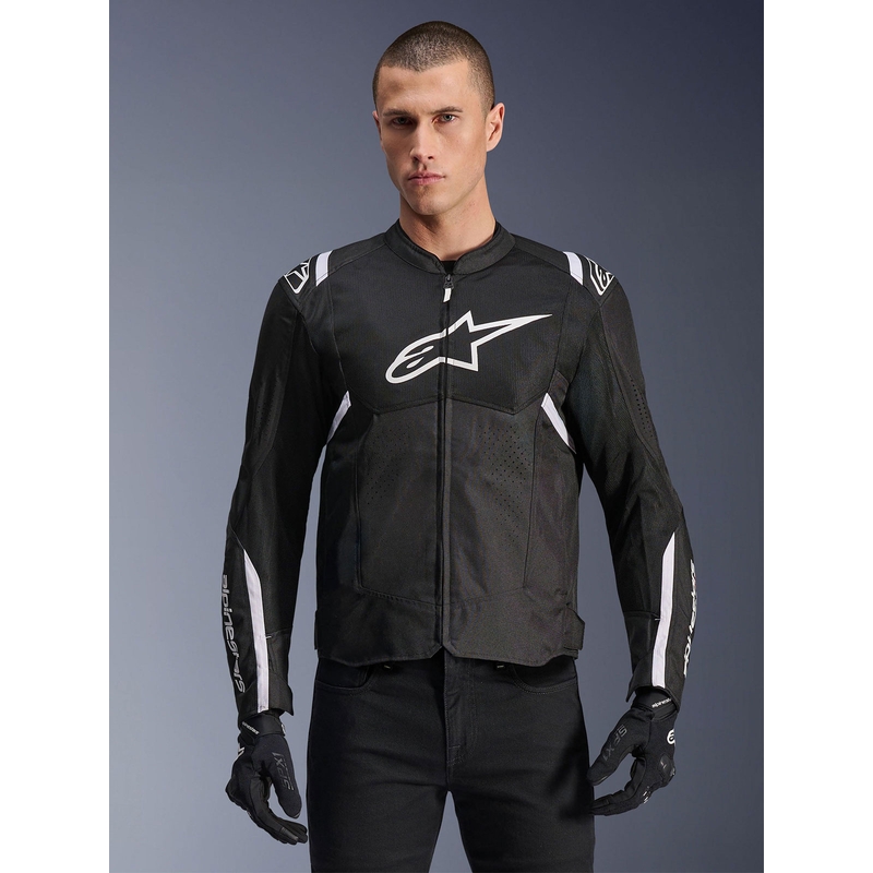 Chaqueta de moto Alpinestars T-SPS Air V2 negra y blanca
