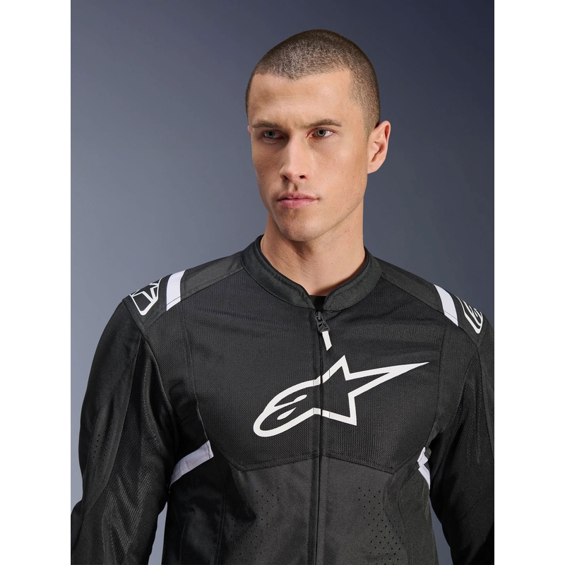Chaqueta de moto Alpinestars T-SPS Air V2 negra y blanca