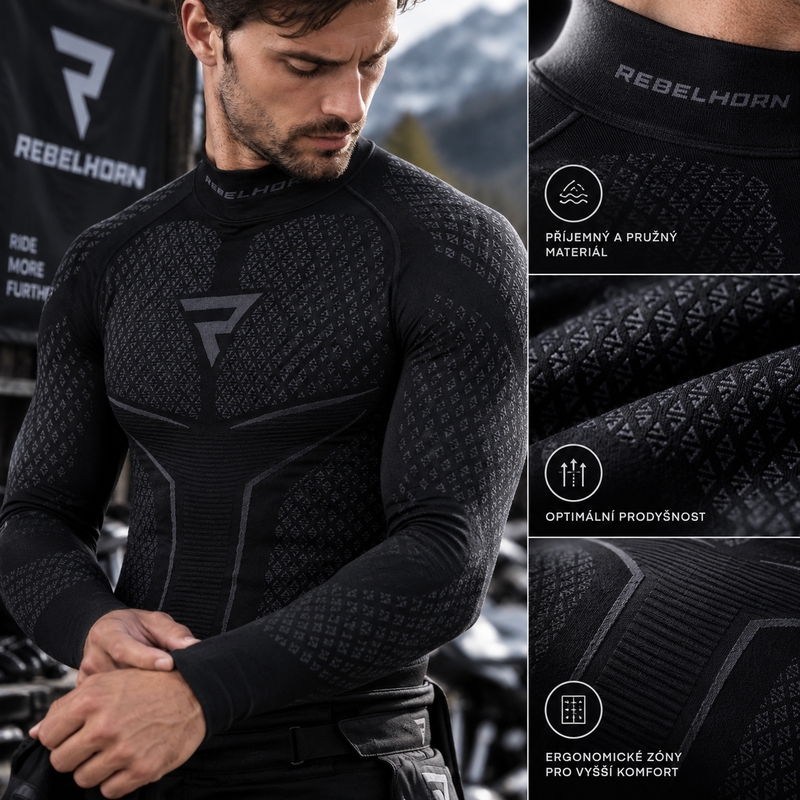 Camiseta térmica Rebelhorn Therm II negro-gris
