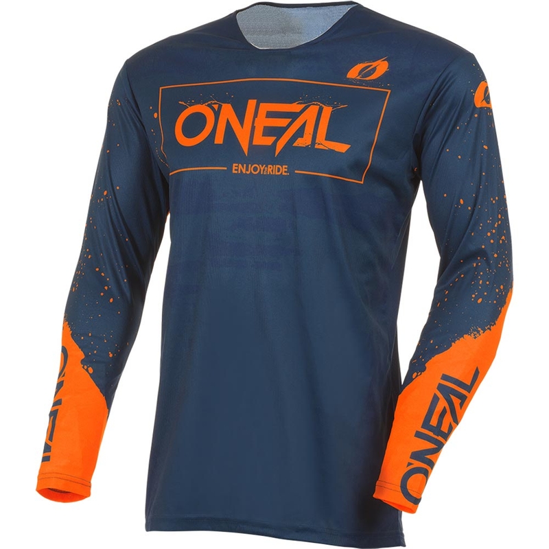 Camiseta de motocross O'Neal Mayhem Paint azul-naranja
