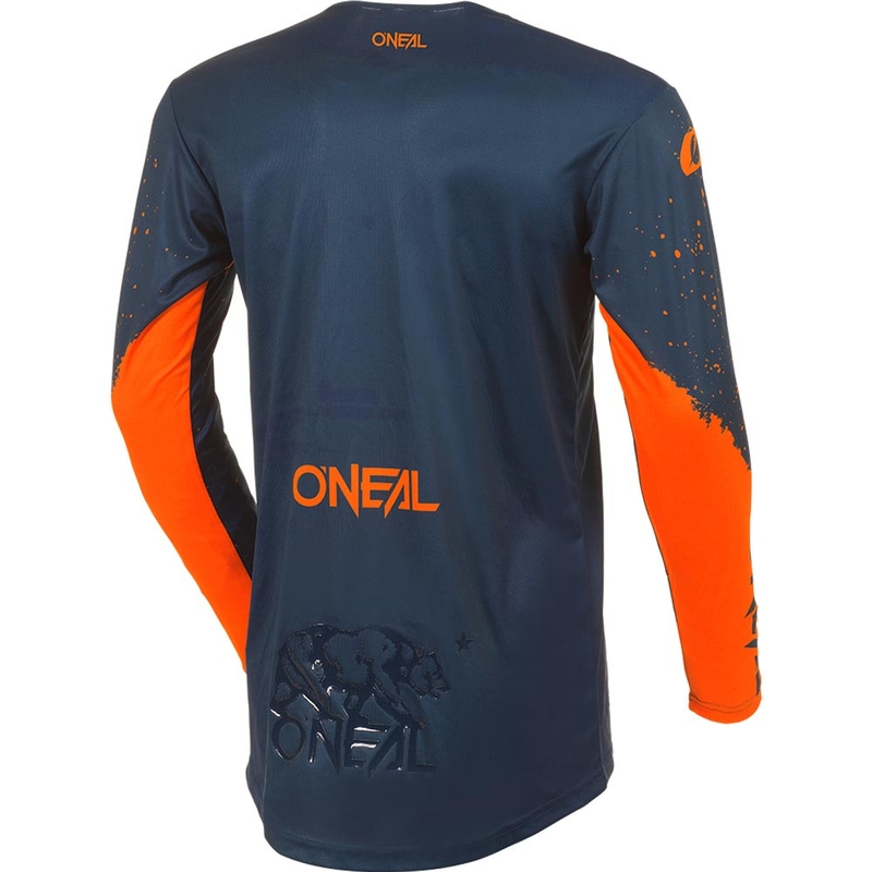 Camiseta de motocross O'Neal Mayhem Paint azul-naranja
