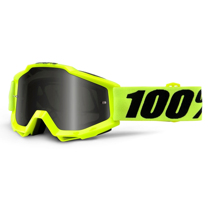 Motokrosové brýle 100% Accuri Sand fluo žluté (kouřové + čiré plexi)