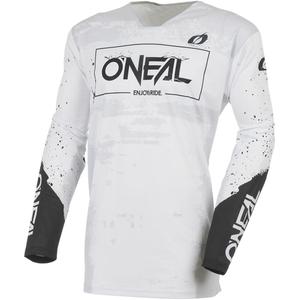 Camiseta de motocross O'Neal Mayhem Paint blanca y negra