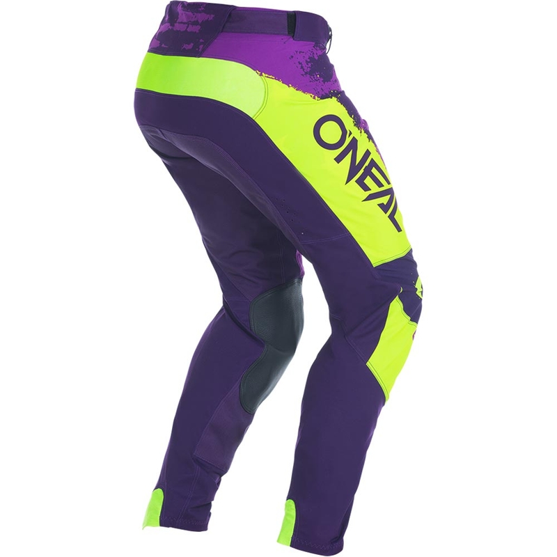 Pantalones de motocross O'Neal Mayhem Paint color morado-amarillo flúor