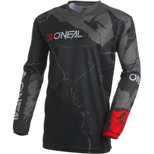 Camiseta de motocross O'Neal Element Acid negra-gris