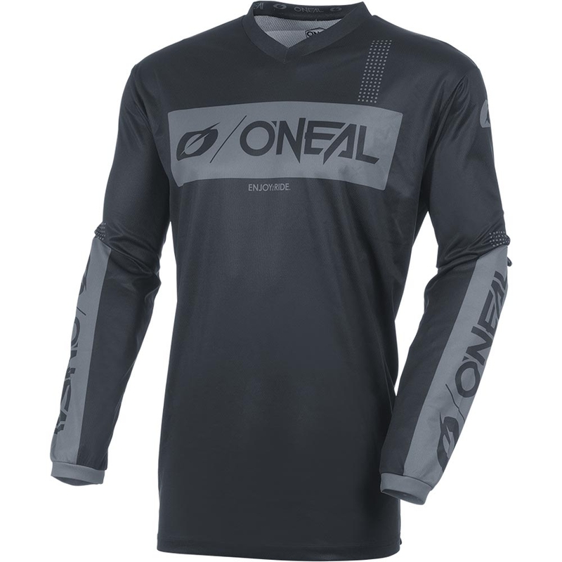 Camiseta de motocross O'Neal Element Racewear negra-gris