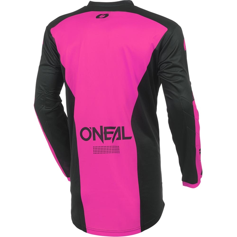 Camiseta de motocross para mujer O'Neal Element Racewear negra-rosa
