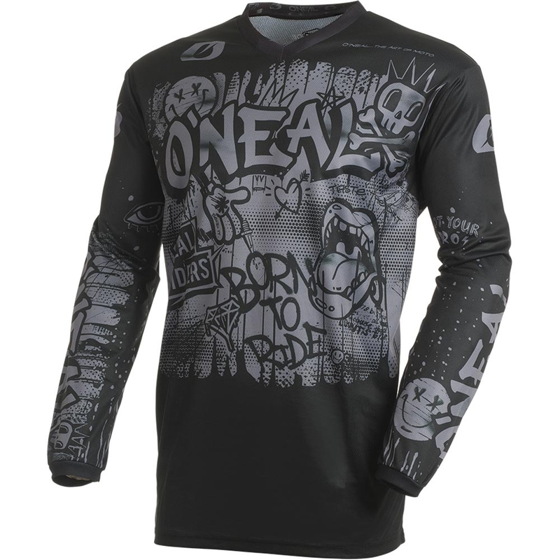 Camiseta de motocross O'Neal Element Rancid negra-gris