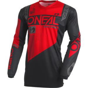 Camiseta de motocross O'Neal Element Factor negra-roja
