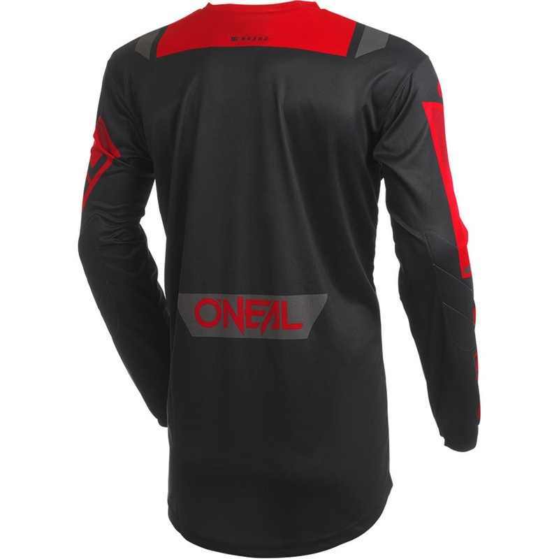 Camiseta de motocross O'Neal Element Factor negra-roja