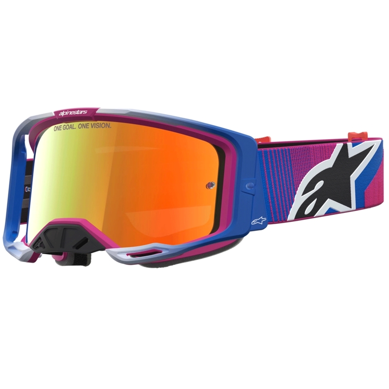Gafas de motocross Alpinestars Vision 8 Maven, color rojo y negro.