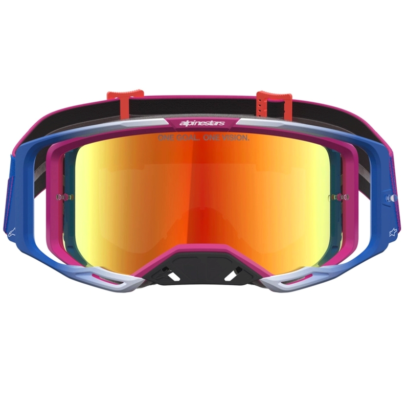 Gafas de motocross Alpinestars Vision 8 Maven, color rojo y negro.