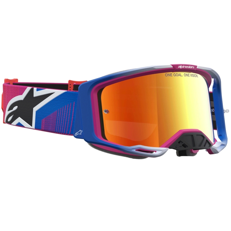 Gafas de motocross Alpinestars Vision 8 Maven, color rojo y negro.