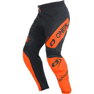 Pantalones de motocross O'Neal Element Racewear, color negro y naranja.
