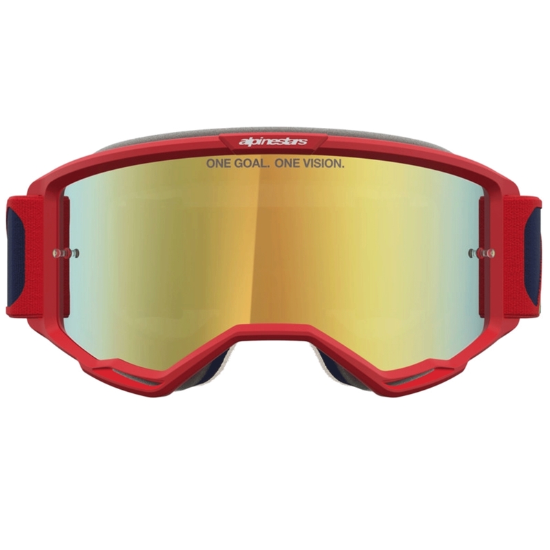 Gafas de motocross Alpinestars Vision 5 Drag, rojo, azul y amarillo flúor.