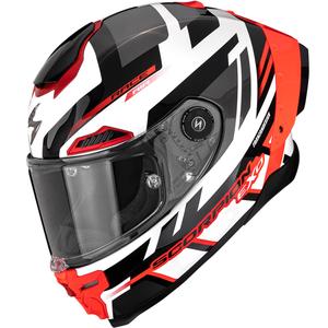 Casco integral de moto Scorpion EXO-RACE Air Carbon Fury blanco-plata-rojo