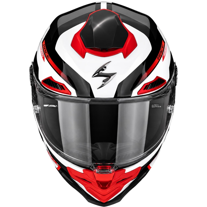 Casco integral de moto Scorpion EXO-RACE Air Carbon Fury blanco-plata-rojo