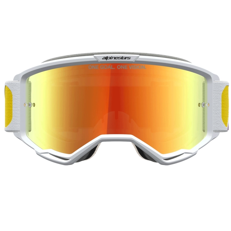 Gafas de motocross Alpinestars Vision 5 Drag, color naranja rojizo.