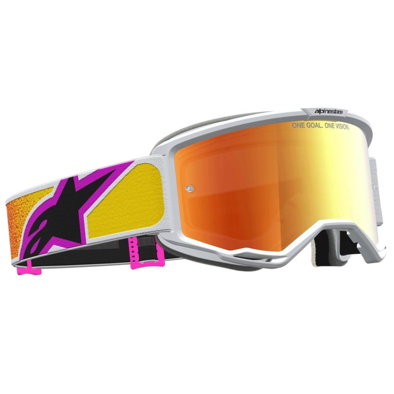 Gafas de motocross Alpinestars Vision 5 Drag, color naranja rojizo.