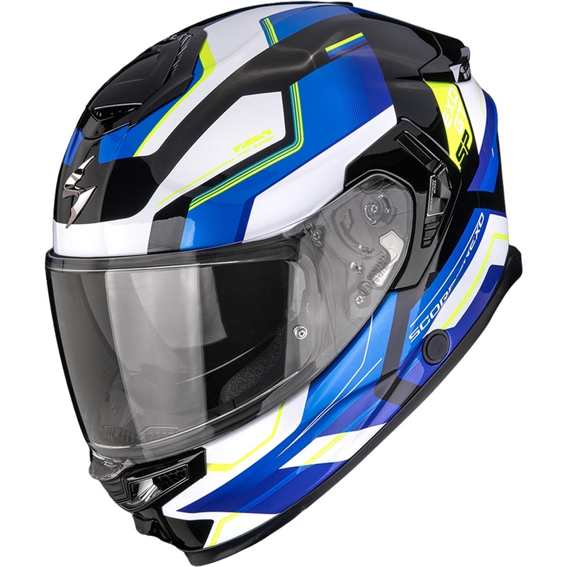 Casco integral de moto Scorpion EXO-GT SP Air Arkon negro-blanco-azul