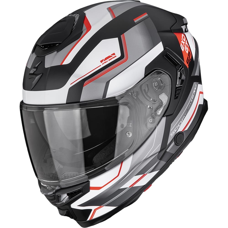 Casco integral de moto Scorpion EXO-GT SP Air Arkon negro mate-plata-rojo