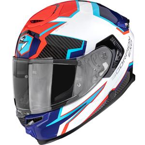 Casco integral de moto Scorpion EXO-GT SP Air Atlas blanco-azul-rojo