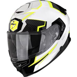 Casco integral de moto Scorpion EXO-GT SP Air Atlas blanco-negro-amarillo flúor