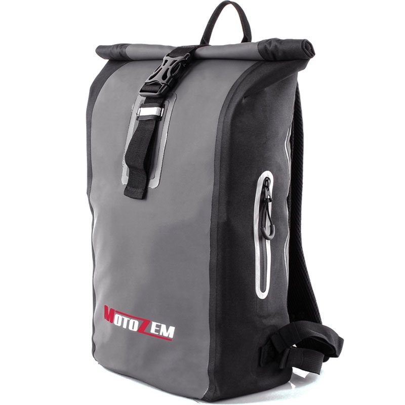 Mochila impermeable MotoZem negro-gris