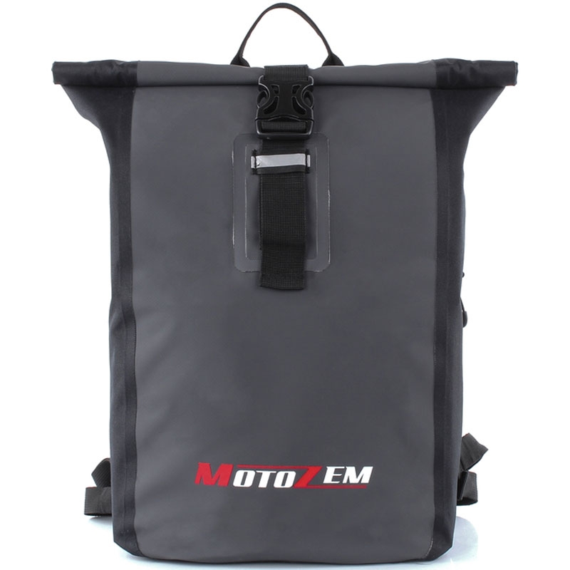Mochila impermeable MotoZem negro-gris