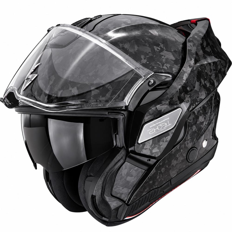 Casco de moto abatible Scorpion EXO-TECH II Onyx Carbon negro