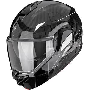 Casco de moto abatible Scorpion EXO-TECH II Carbon Viator negro-plata